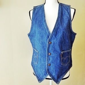 Vintage 1970s Levi's orange tab denim vest
